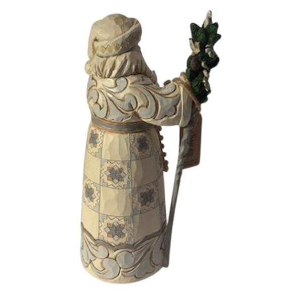 Jim Shore White Woodland Santa Gentle Giver Figurine Christmas Decor Cream - Picture 6 of 12